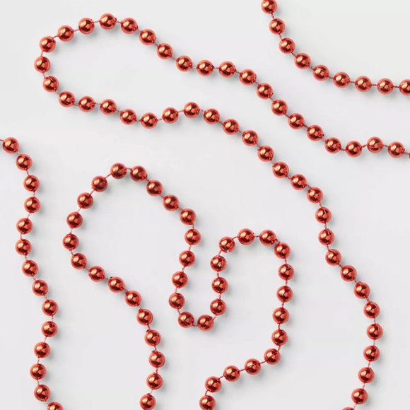 Wondershop™ 25' Plastic Bead Garland Red - Picture 1 of 2
